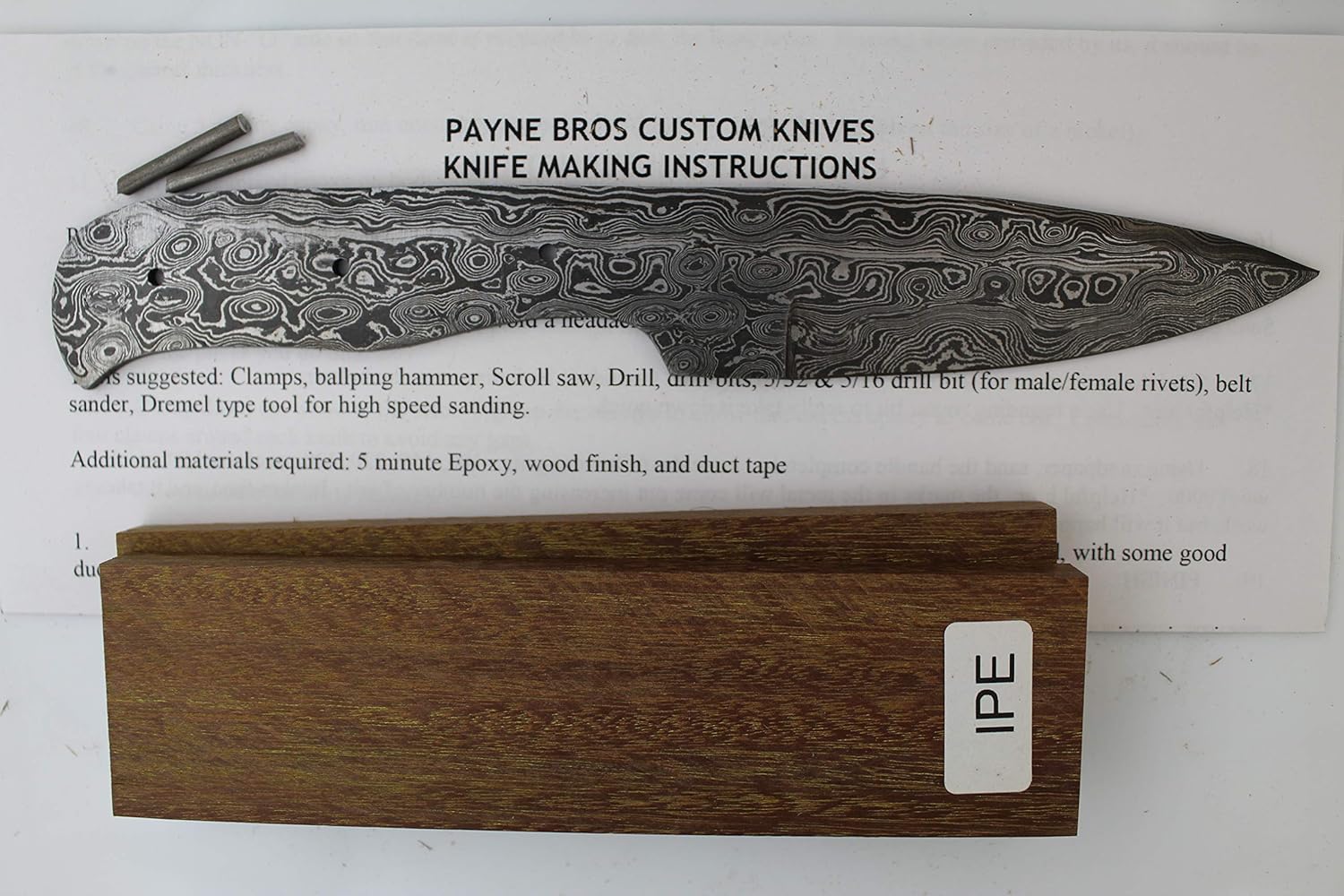 Montana Point Damascus Blade Raindrop Pattern Smc5256 Knife Kit Payne Bros Premium Knife Supply Knife Making Ipe Amazon Com