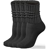 HONGTEYA Crew Socks for Women Cozy Cotton Slouchy Athletic Socks Slouch Boot Calf Workout Socks Size 5-11