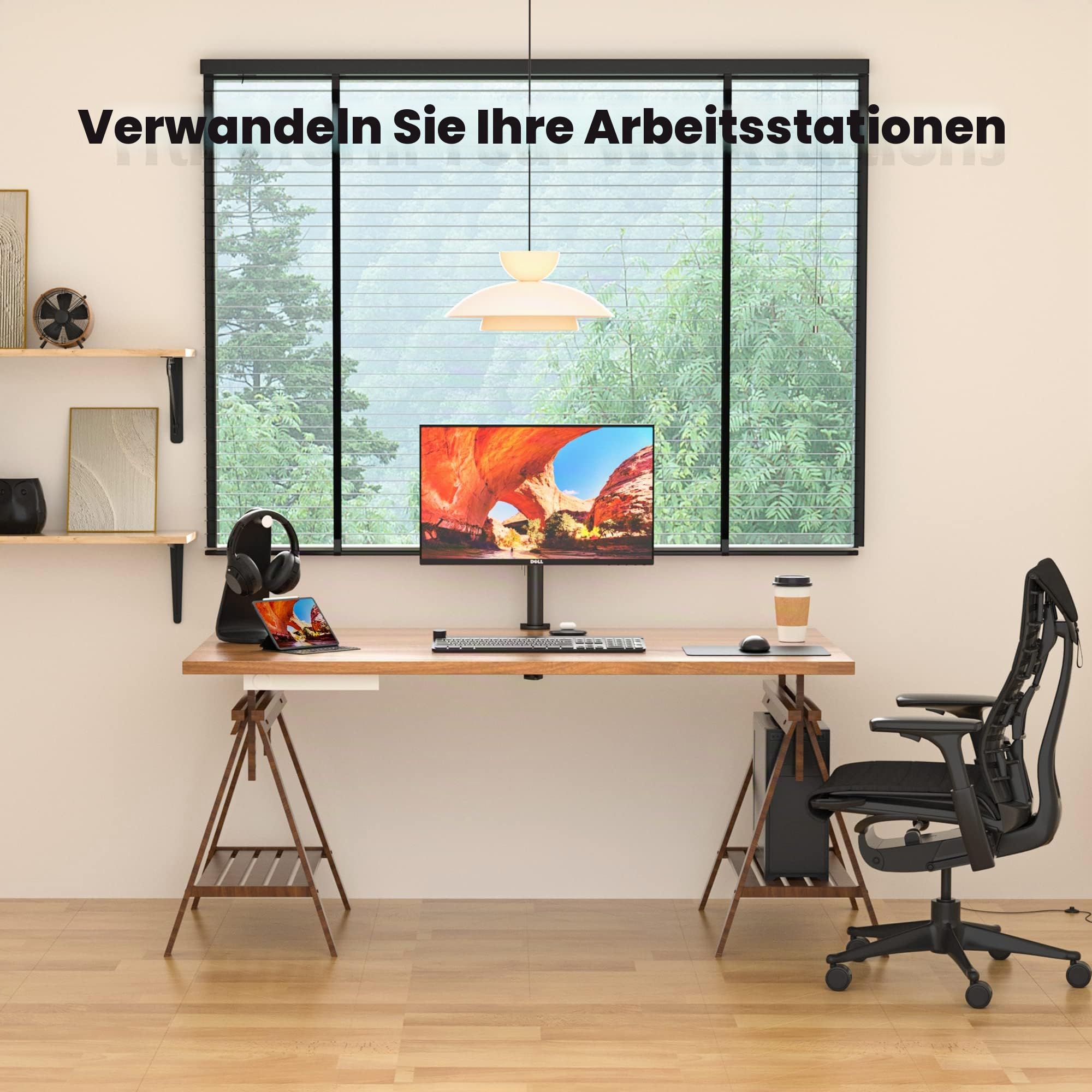BONTEC 13-32 Zoll Monitor Halterung für LED LCD Bildschirme bis 10 kg, Monitor Tischalterung 1 Monitor Höhenverstellbar Neigbar Schwenkbar, 2 Montageoptionen, VESA 75x75/100x100, Schwarz 8