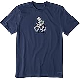 Life is Good Men's Crusher Tee Shirt, Short Sleeve Cotton Graphic T-Shirts, Bike Jake