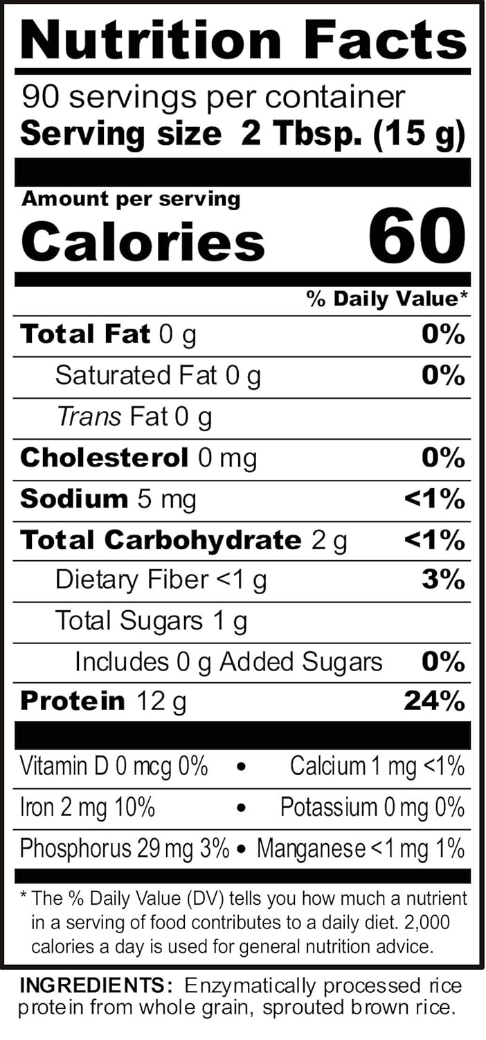 NutriBiotic Rice Protein Plain| 3 pound| Low Carbohydrate Vegan Protein Powder| Non-GMO| Vegan| Gluten Free| Grown and processed without chemicals | Keto Friendly: Beauty