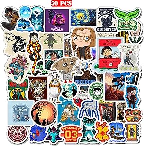 HARR_y Potter Stickers Pack[50pcs],Vinyl Sticker for Hydro Flasks Laptop Phone Case Computer Water Bottle Bike Helmet Car Motorcycle Tumbler Luggage Helmet Skateboard（B）
