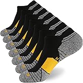 WANDER Men's Athletic Running Socks 7 Pairs Thick Cushion Ankle Socks for Men Sport Low Cut 6-9/10-12/12-14