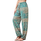 QIANXIZHAN Women's Harem Pants, Hippie Palazzo Pants Boho Joggers Yoga Clothes with Pockets