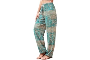 QIANXIZHAN Women's Harem Pants, Hippie Palazzo Pants Boho Joggers Yoga Clothes with Pockets