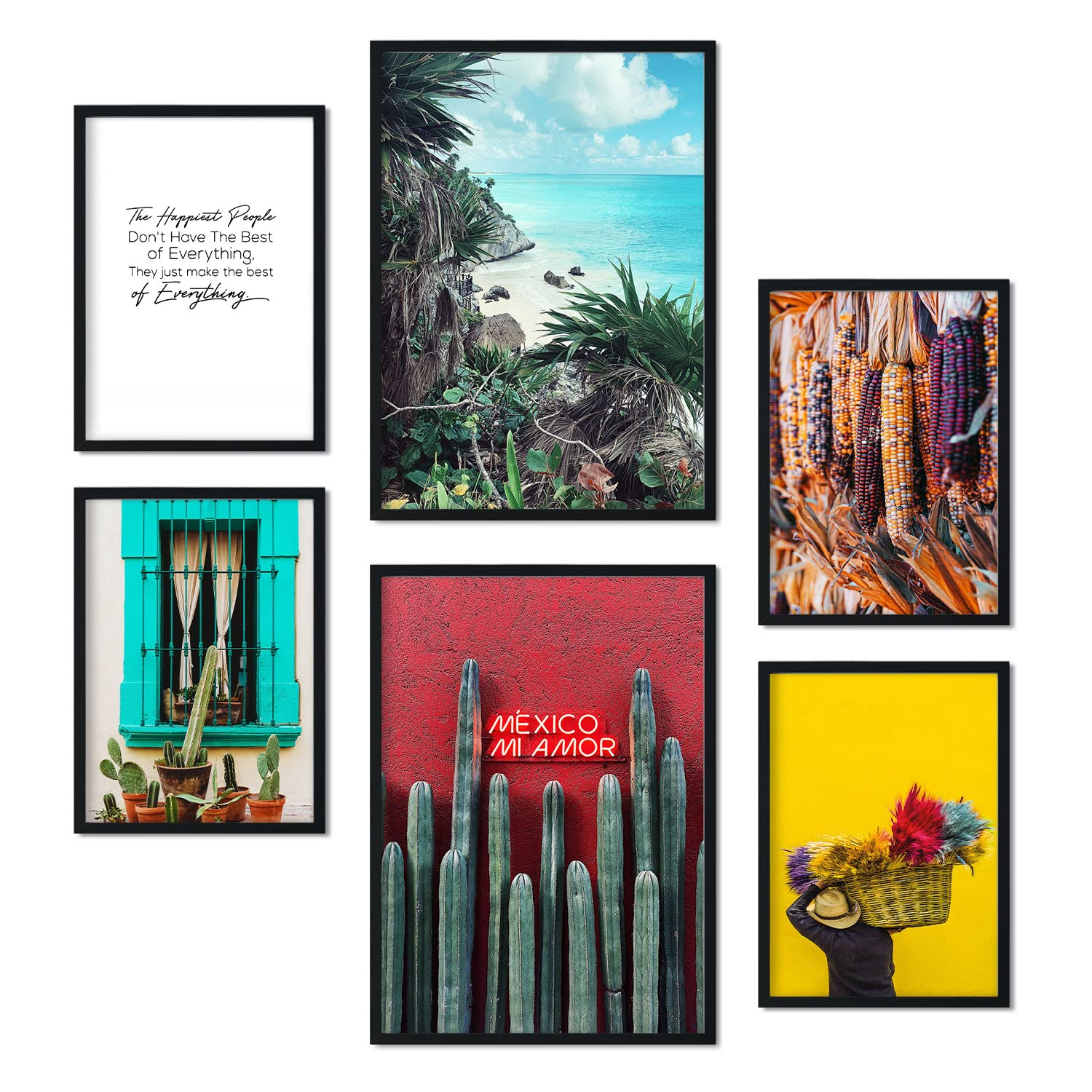 Nacnic - 6 sets of photography Prints Mexico in colour - Artistic and modern printing poster to frame - Mural Decoration - A3 and A4 - Unframed — image 1