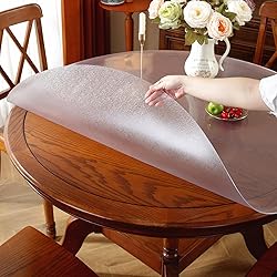 OstepDecor Frosted Round Table Cover Protector, 58