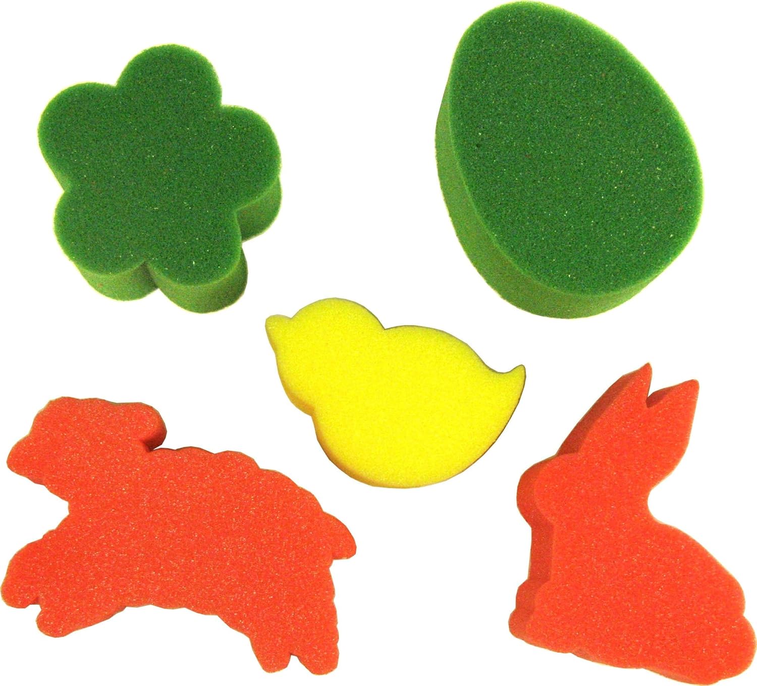 Sponge painting stamper shapes - Easter theme - Pack of 5 shapes - Children's arts and crafts, Assorted Color