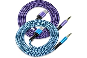 HAOANO Aux Cord to USB C, [2Pack/3.3ft] USB C to 3.5mm Audio Aux Jack Cable, Type C to AUX Headphone Jack Male Cable for Car/Home Stereo Speaker for iPhone 17 16 15 Pro Max Plus Galaxy S25 S24Ultra Pixel