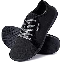 WHITIN Women's Knit Barefoot Minimalist Sneakers- Lace Up Wide Fit