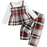 Ichigobaby Baby Toddler Girl Clothes Long Sleeve Shirt Tops Wide Leg Pants Little Girl Kids Clothes 2 Piece Fall Outfits
