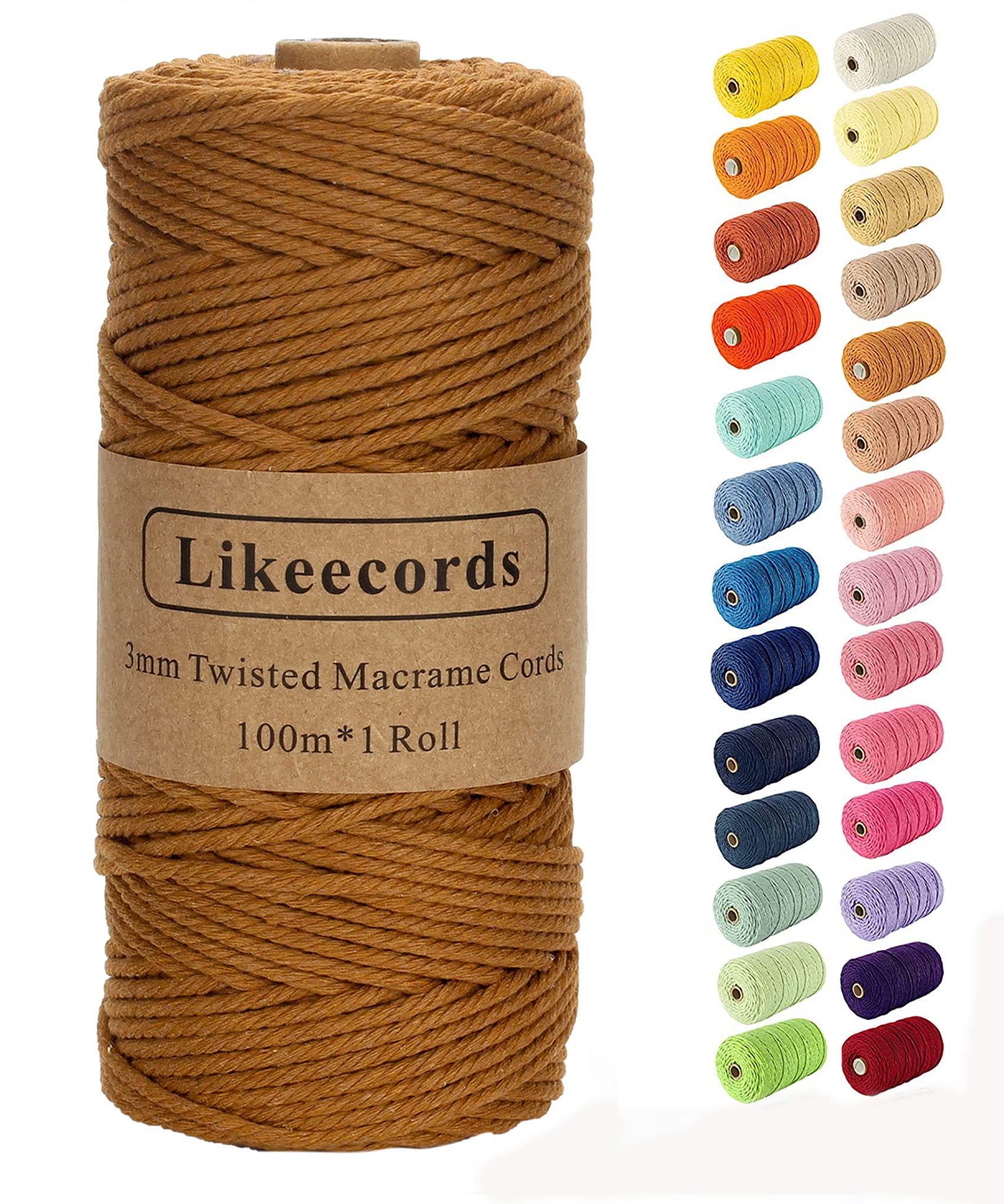 Macrame Cord,3mm x 328Feet Cotton Twine String