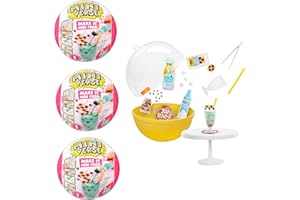 MGA's Miniverse Make It Mini Food Diner Series 1 Ice Cream Shop Bundle (3 Pack) Mini Collectibles, Blind Packaging, DIY, Resin Play, Replica Food, NOT Edible, Collectors, 8+