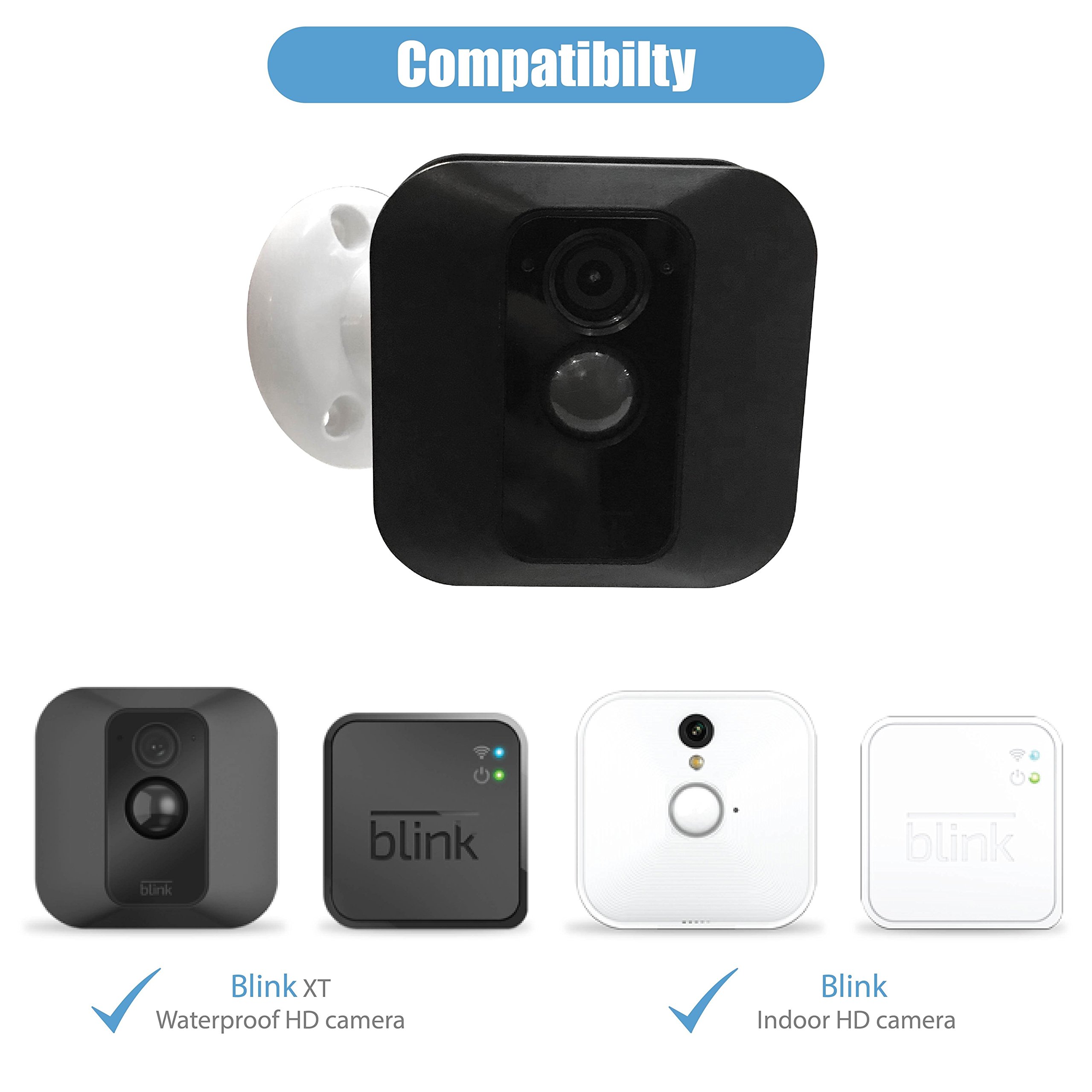 Camera Mount for Blink XT w/Mounting Connector Bracket (8 cm White 3