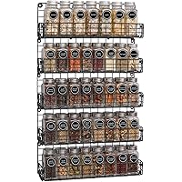 Spice Rack Organizer Wall Mounted 5-Tier Stackable Black Iron Wire Hanging Spice Shelf Storage Racks,Great for Kitchen…