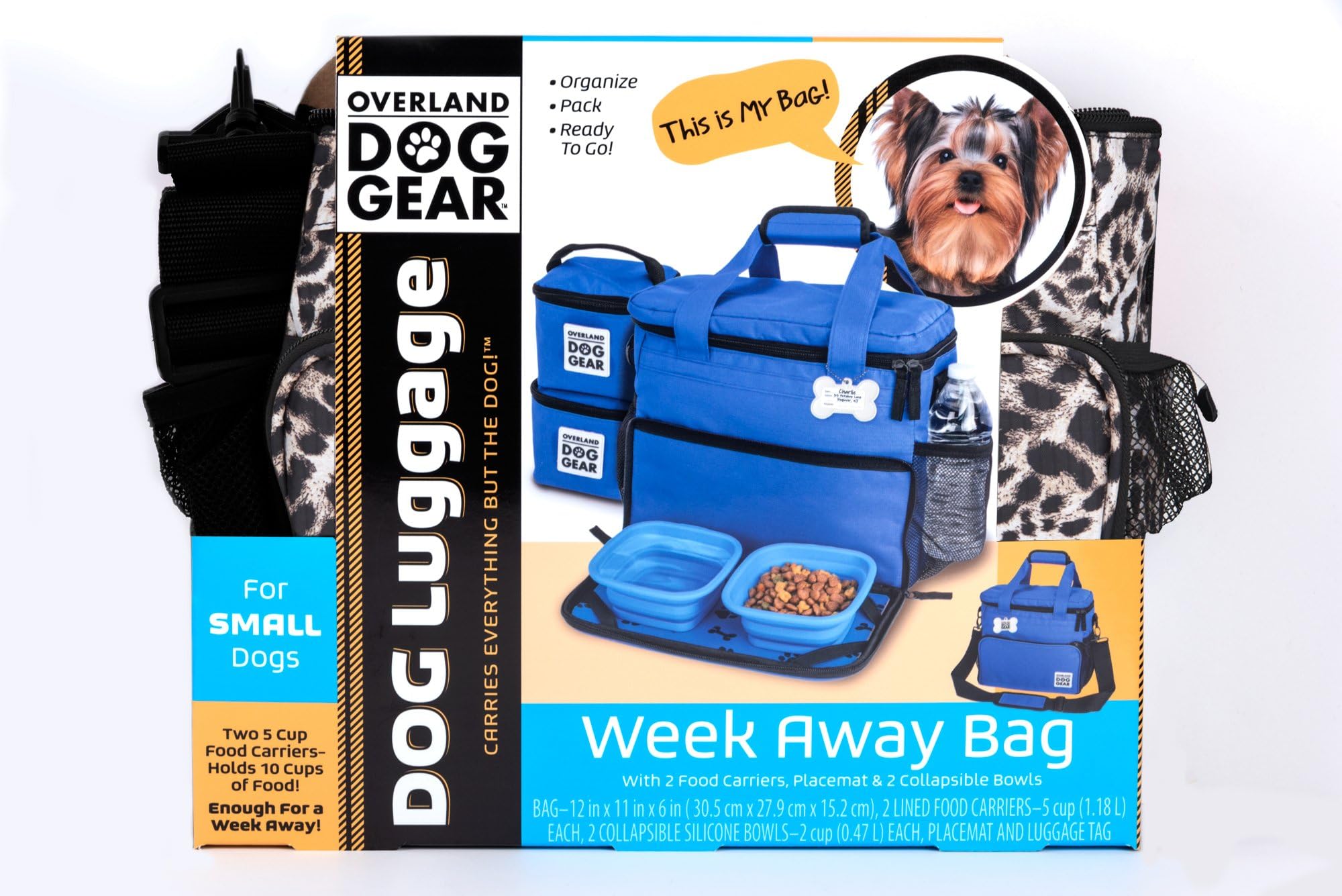Overland Dog Gear Gear Week Away Bag (Small Dogs) (Animal Print)