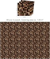 WALPLUS 48 Pack 15cm Metallic Brown Marble Mosaic Tile Stickers view 7