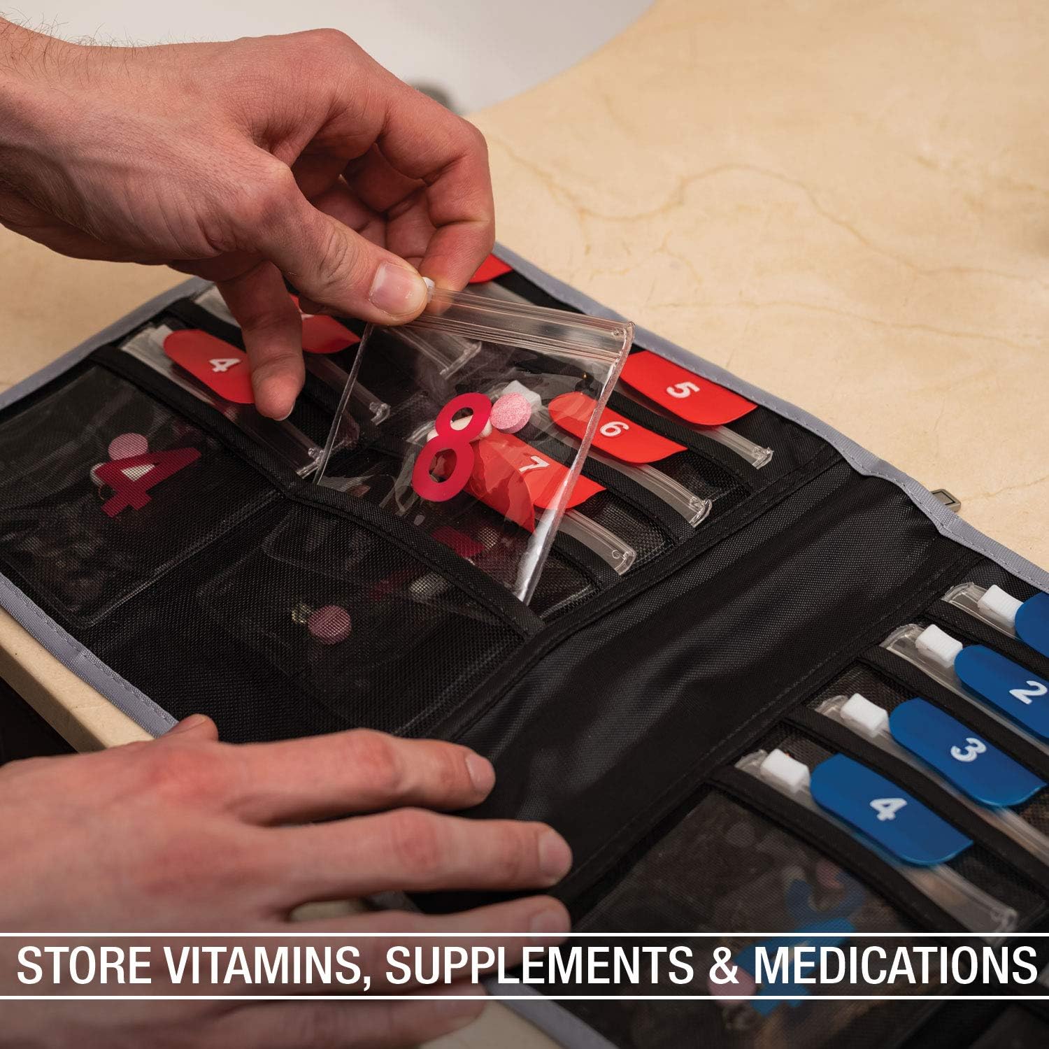 Lewis N. Clark AM/PM Folding Pill Organizer + Supplement Case for OTC Medicine: Lewis N. Clark