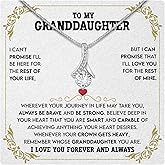 Larvincy Granddaughter Gifts From Grandma Grandpa - To My Granddaughter Necklace With Heartfelt Message & Elegant Box, Jewelry Gift For Birthday, Graduation, Valentines, Mothers Day, Christmas & More