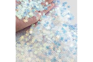 Jocomoni 2000pcs/50g Christmas Snowflakes Confetti Decorations,Iridescent Snowflake Table Confetti Glitter Snowflake Sequins for Winter Wonderland Party Home Decoration