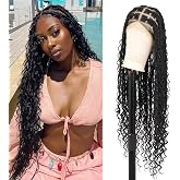 Beauart Full Lace Boho Braided Wigs for Black Women 36 inch | Knotless Braided Wigs with Baby Hair, Black Long Premium Synthetic Box Braid Wig, Natural Look