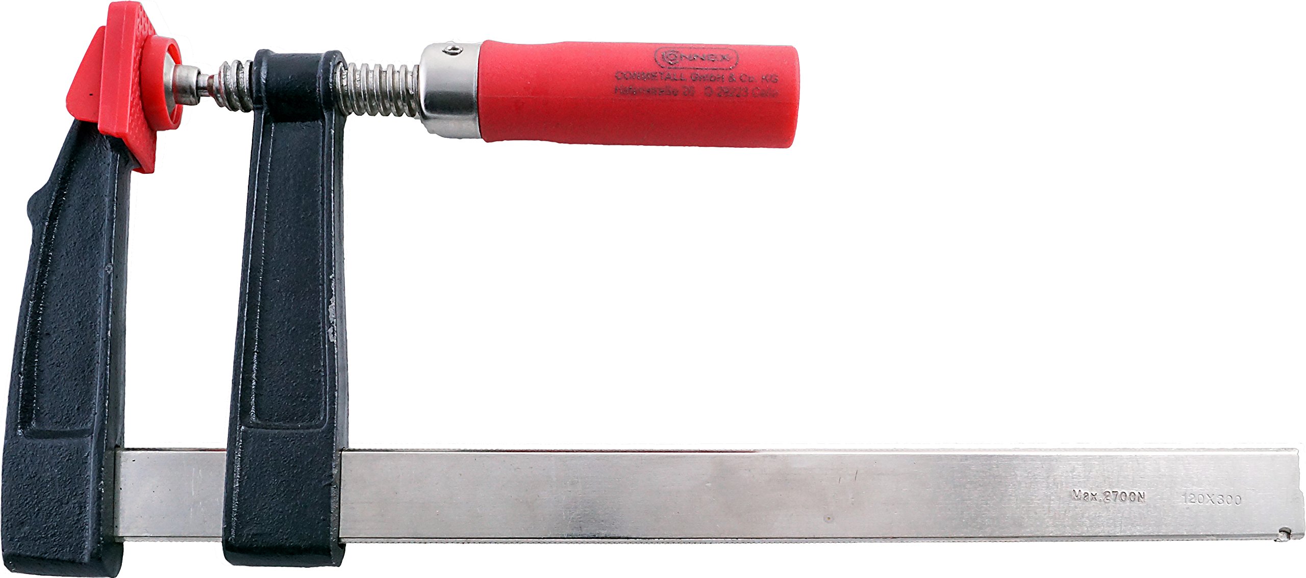 Connex COX865300 Screw Clamp, Silver/Black/Red, 300 x 120 mm