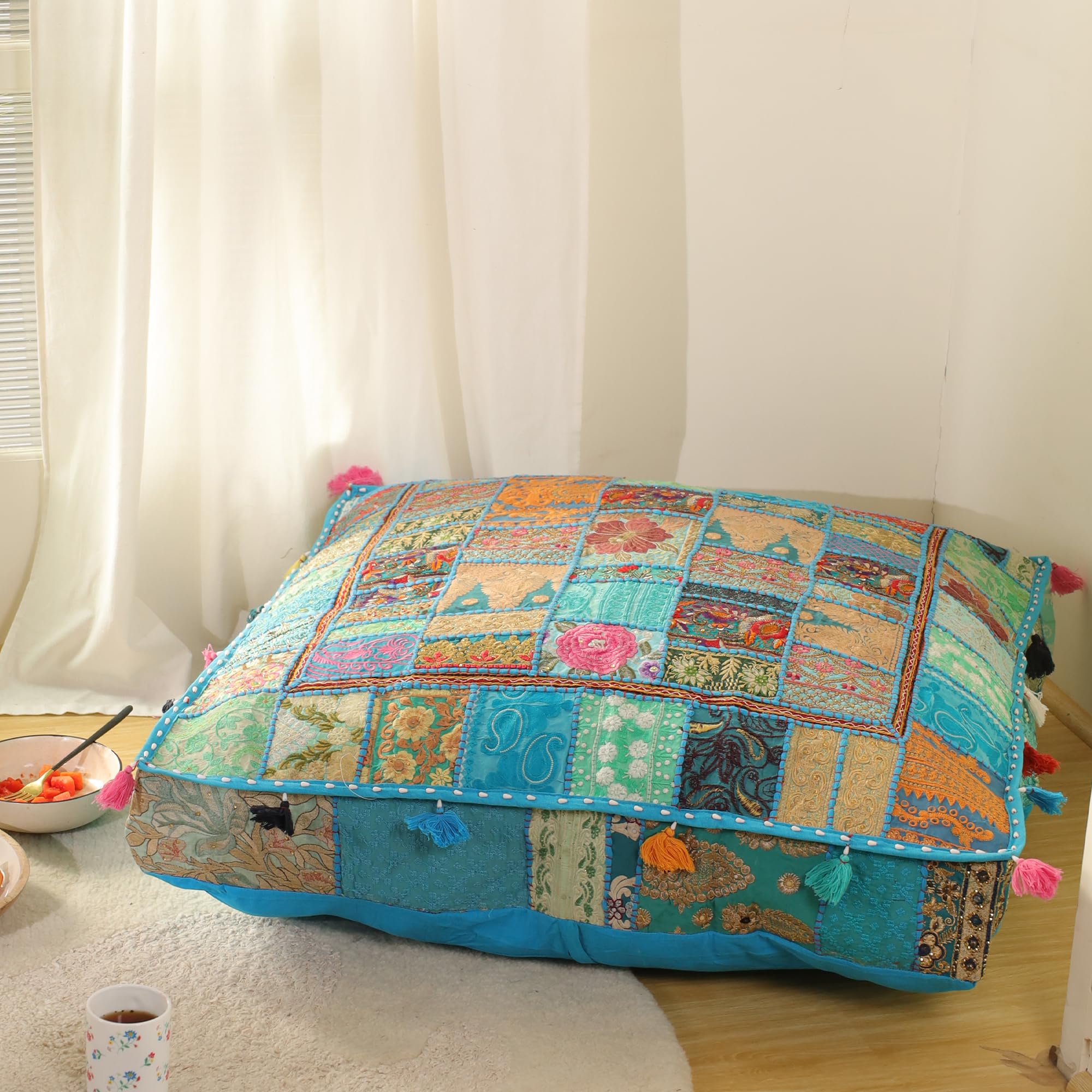 Photo 1 of (pillow cover) THE ART BOX 35" X 35" Large Boxed Shaped Premium Hypoallergenic Square Stuffer Best for Meditation Floor Pillow Cover