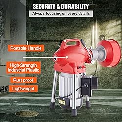 VEVOR Drain Cleaner Machine 66FT x 5/8 Inch, 250W