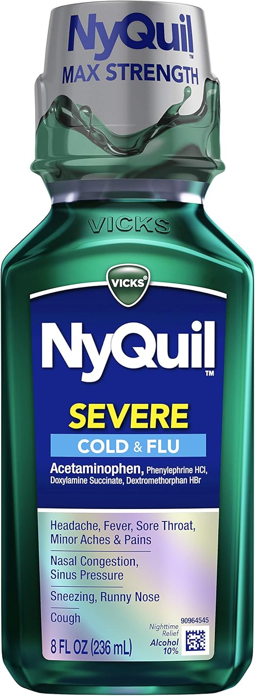 Vicks NyQuil SEVERE Cough, Cold and Flu, Original Flavor, 8