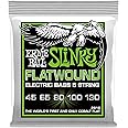 Ernie Ball 5-String Regular Slinky Flatwound Bass Guitar Strings, 45-130 Gauge (P02816)