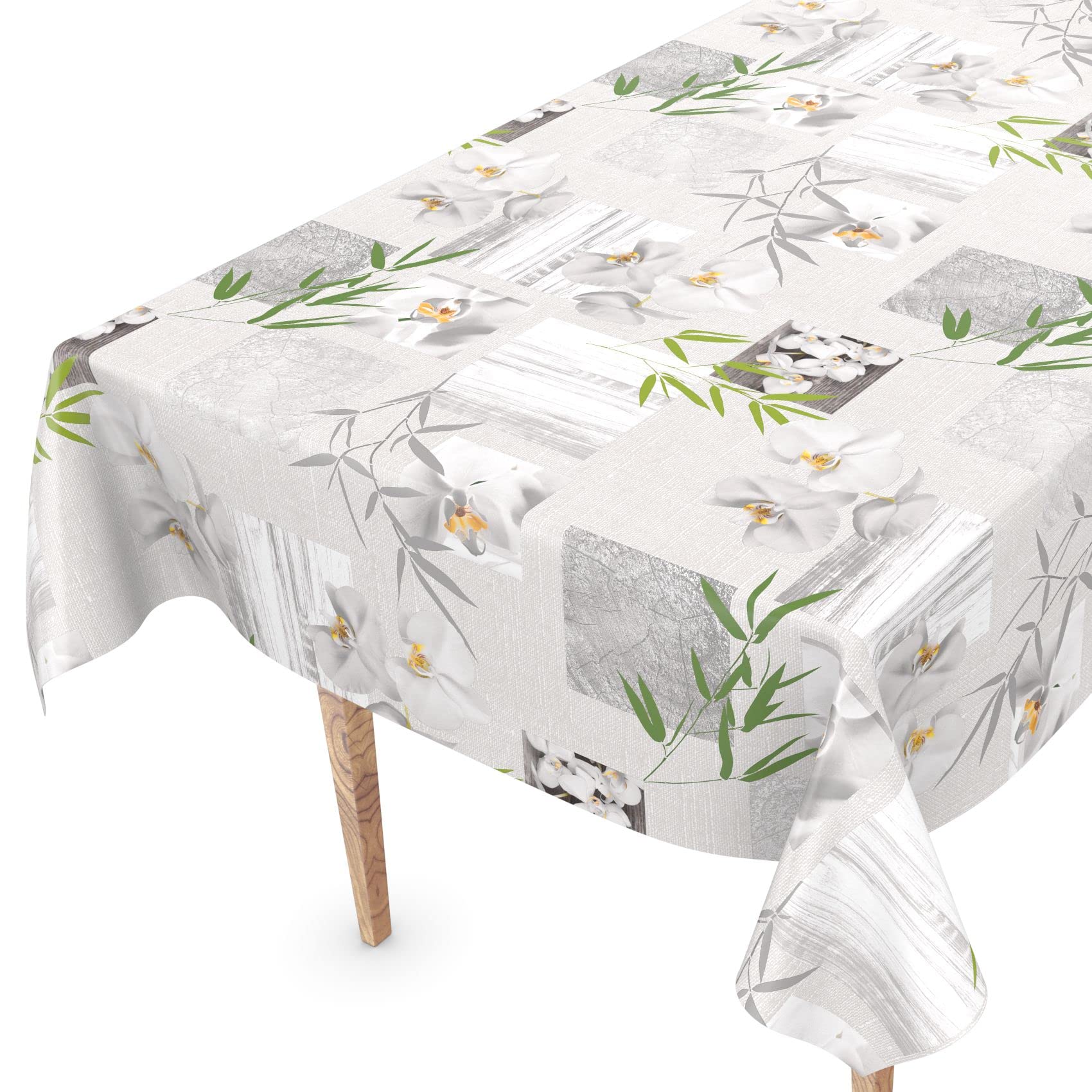Washable Oilcloth Tablecloth 120 x 140 cm Cutting Edge Orchid Spa Easy-care