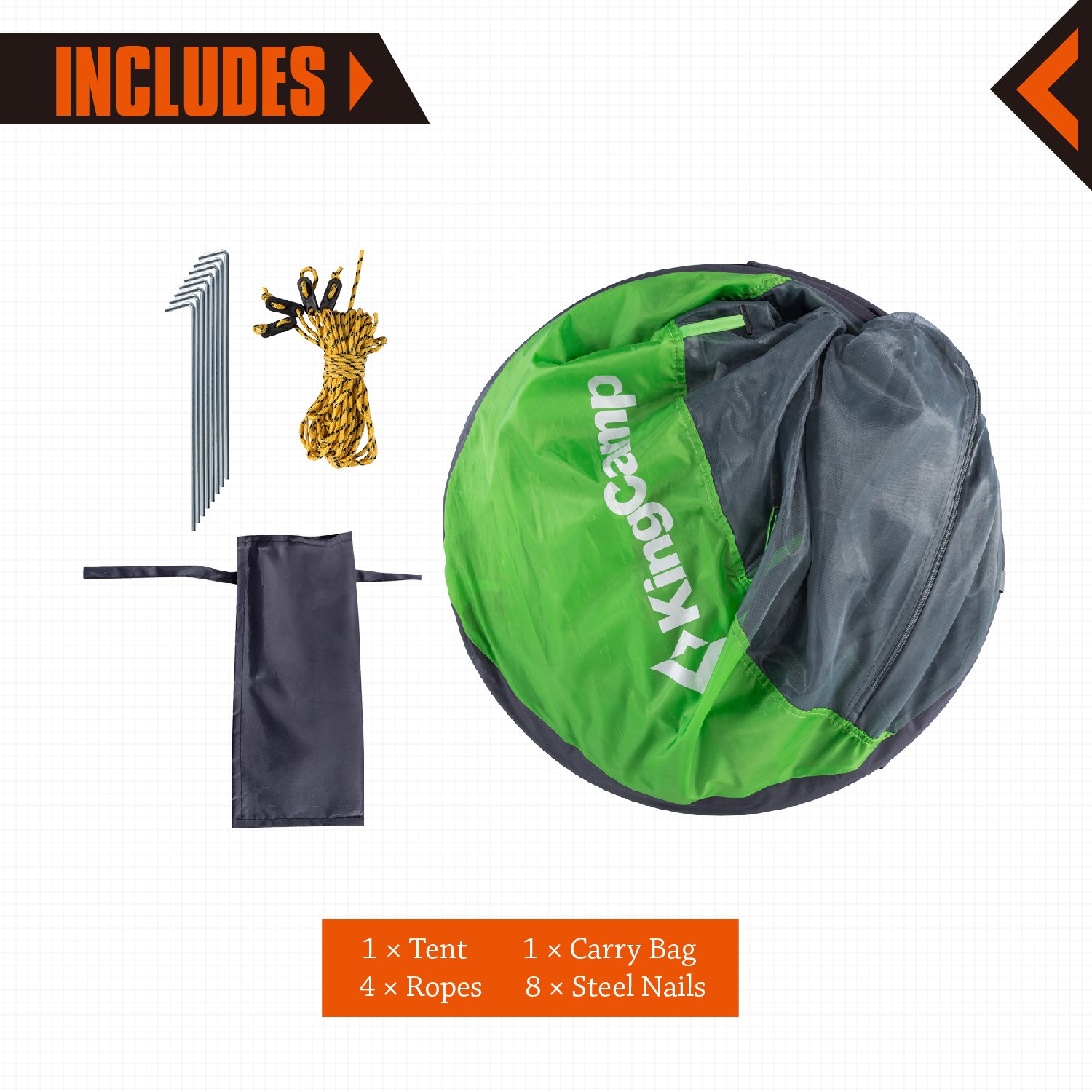 KingCamp Pop-up Free-standing Mesh Tent Breathable Mosquito-Net 1-Person Indoor and Outdoor Play Tent