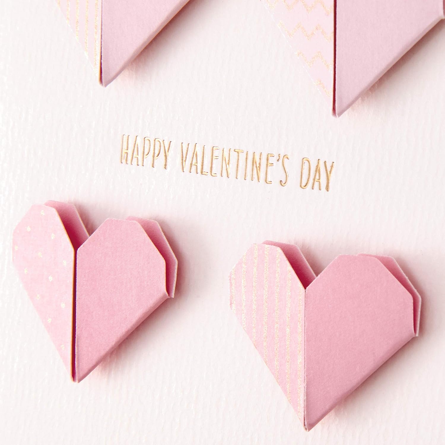 Hallmark Valentines Day Card, Origami Style Hearts Design, Pink, 11.9 cm x 17.3 cm - Image 3