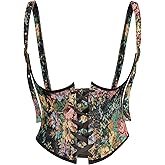 Scarlet Darkness Corset Belt for Women Renaissance Underbust Corset Floral Lace Up Boned Waist Belts