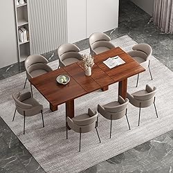Extendable Dining Table for 6-10 Person, 55'' to