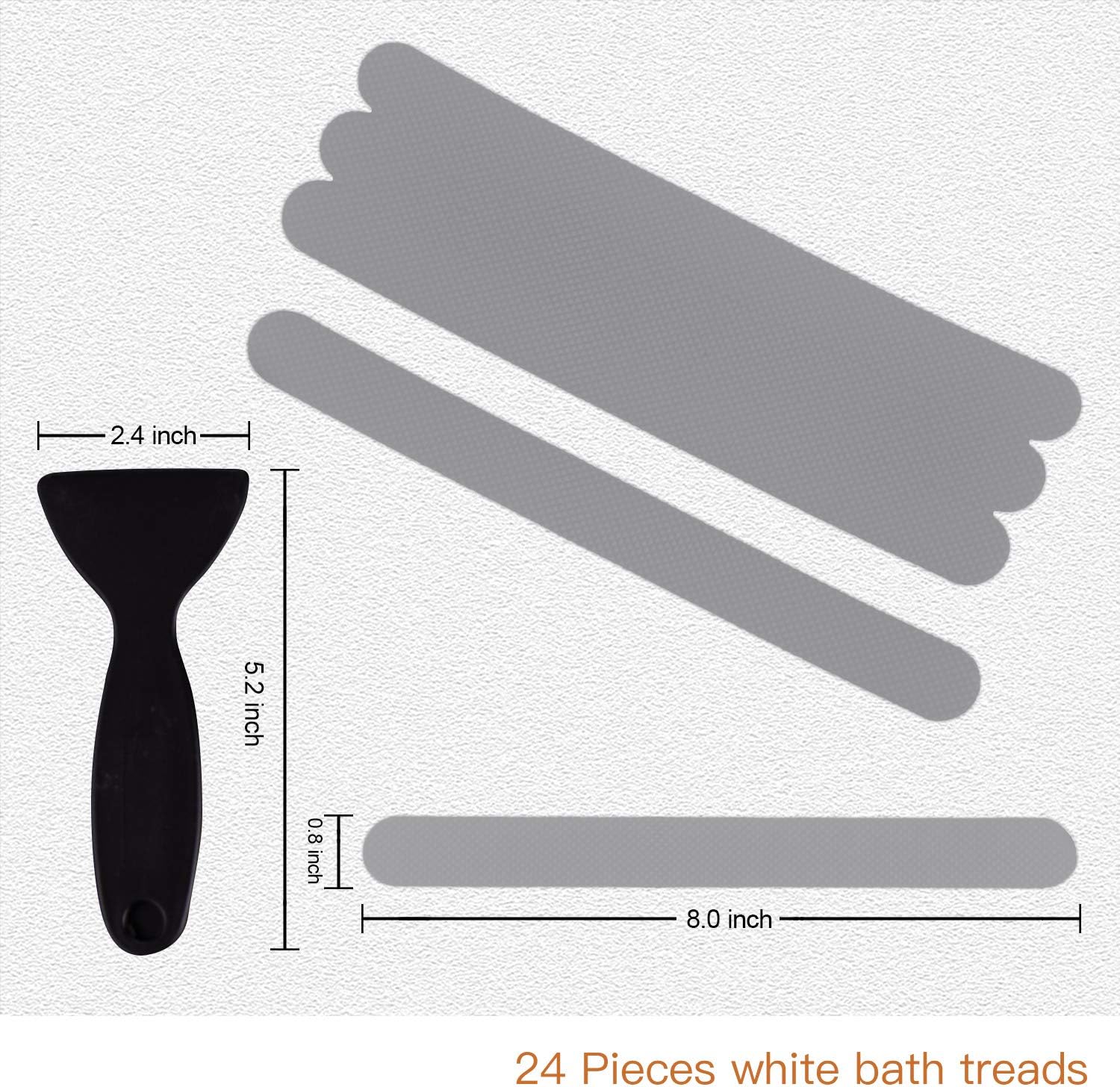 Secopad Non-Slip Bathtub Stickers Safety Bathroom Tubs Showers Treads Adhesive Decals Scraper (Gray): Home & Kitchen