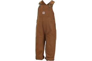 Carhartt Baby-boys Infant Washed Duck Bib Overall, Brown, 18 Mo.