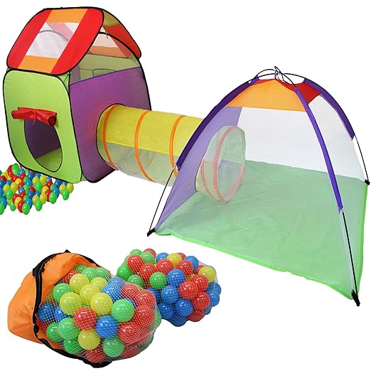 title=KIDUKU® Tenda Igloo per bambini con tunnel + 200 palline + borsa per interni ed
