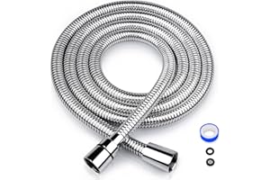 G-Promise 70 Inch Stainless Steel Long Shower Hose, Flexible and Tangle-Free, for Shower and Pet Shower, Clean Bathroom Corners(Chrome)