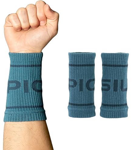 SUPVOX Kids Wristbands Sweatbands, 2 Pairs Blue Sports Wrist