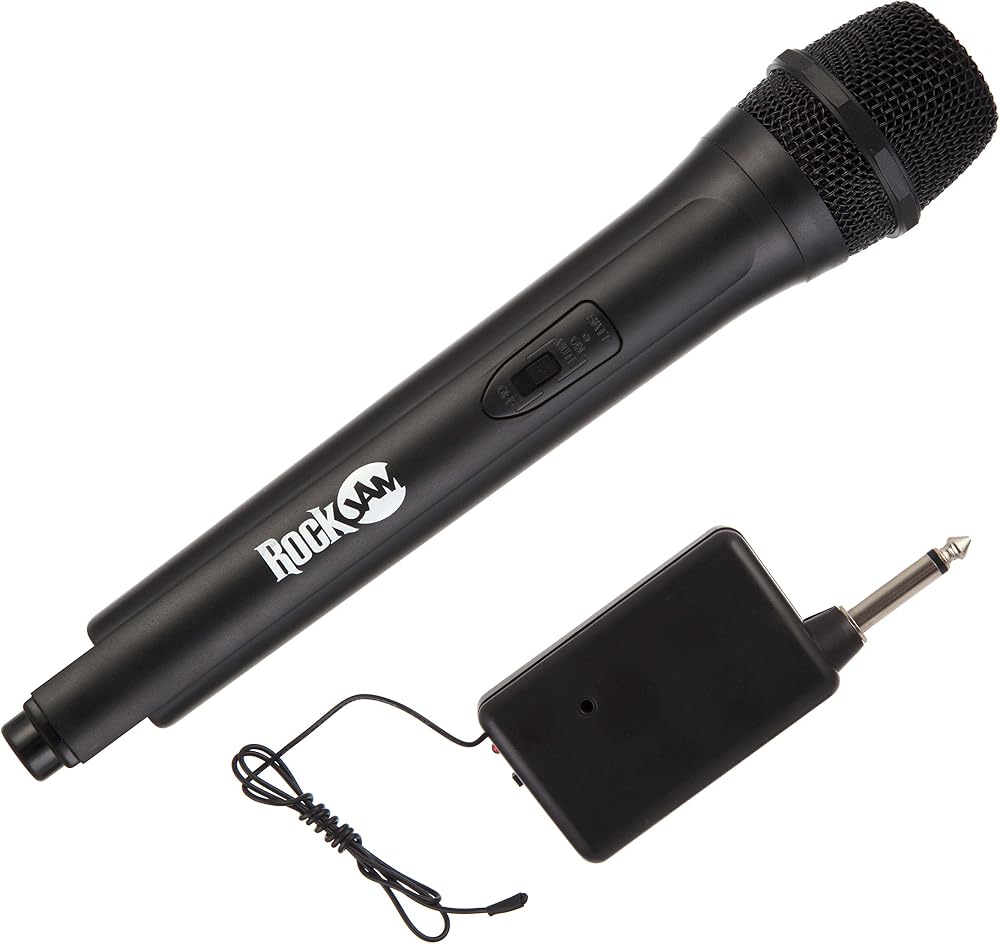 RockJam Wireless Karaoke Microphone – 150g, 5m range, 6-8h battery