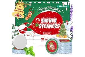 NEWFEIFAN Christmas Shower Steamers Aromatherapy Gifts for Women Men, 6-Pack Natural Essential Oils, Spa Steamer Self Care & Stress Relief Bath Bombs Neighbors Colleagues, Stocking Stuffer for Friend/Family