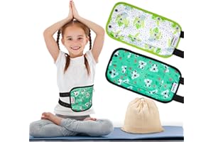 Pedobi 2 Pack Castor Oil Pack Wrap for Kids, Reusable Organic Cotton Castor Oil Pad Compress Relieve Stomach Discomfort Liver Detox with Adjustable Strap Anti Oil Leak