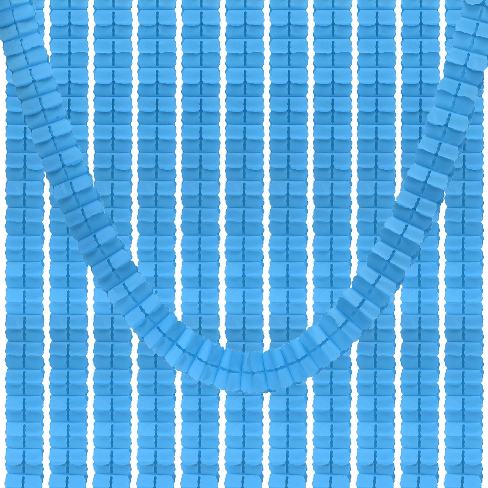 PATIKIL 9.8ft Four-Leaf Garland, 12 Pack Tissue Paper Hanging Flower Garland Reusable Streamers for Party Wedding Backdrop Decorations, Sky Blue