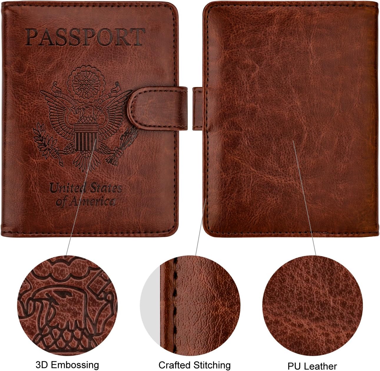  | WALNEW Passport Holder Cover Case RFID Passport Travel Wallet, Coffe | Passport Covers