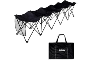 Trademark Innovations Portable 5-Seater Folding Team Sports Sideline Bench (Black)