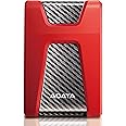 ADATA HD650 2TB USB 3.1 Shock-Resistant External Hard Drive, Red (AHD650-2TU31-CRD)
