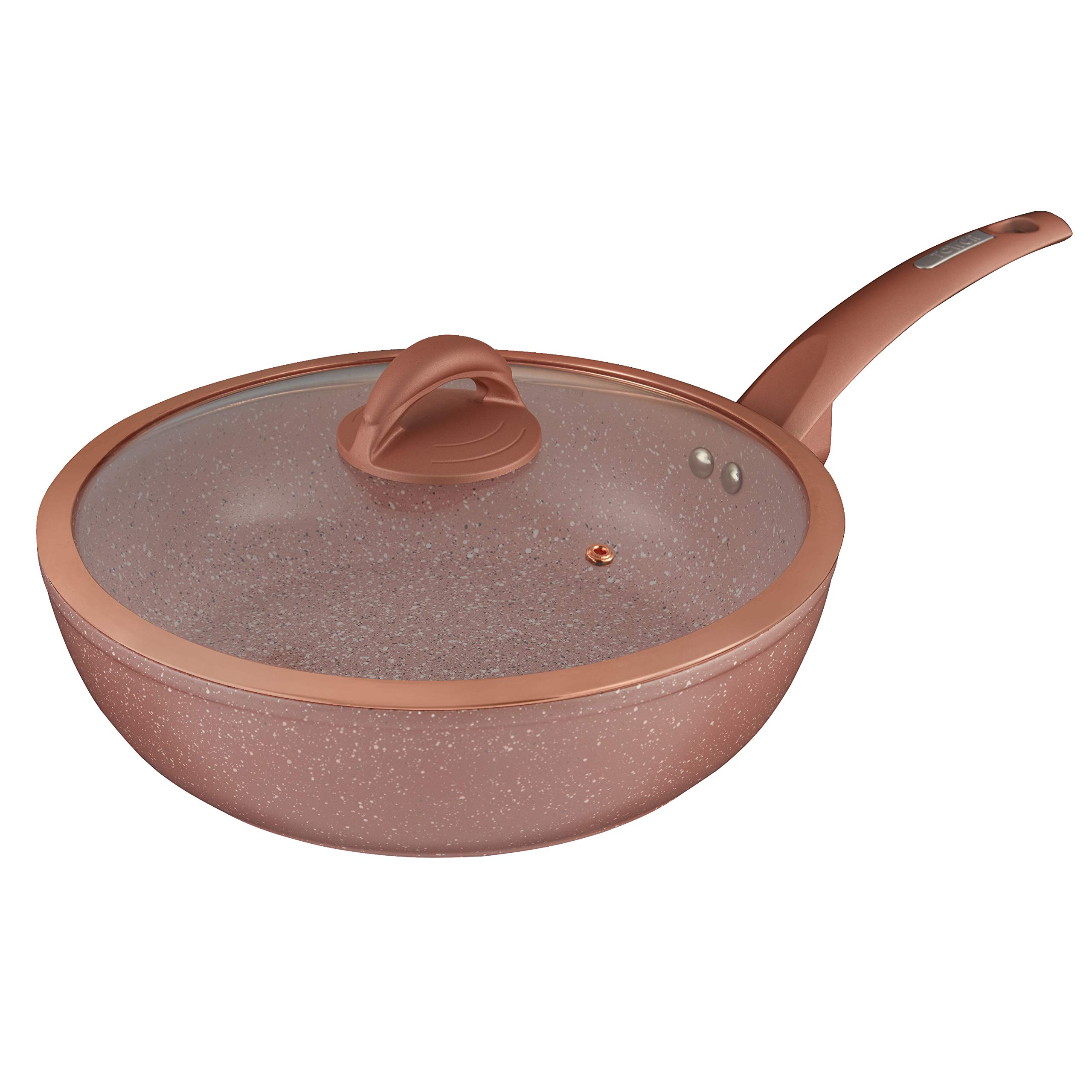 Tower Cerastone T81202RS Forged Multi-Pan with Non-Stick Coating and Soft Touch Handles, 28 cm, Rose Pink