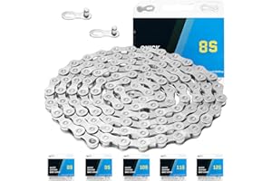 RAINFLOWWER 6/7/8/9/10/11/12 Speed Bike Chain – High-Strength, Durable & Smooth-Shifting for Road/Mountain Bikes (6/7/8-Speed)