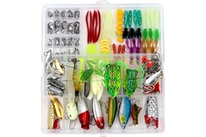 SH LURE Freshwater Fishing Lures Kit for Bass, Trout, Including Crankbaits, Soft Plastic Worms, Topwater Frog Lures, Saltwater Fishing Tackle Gear Equipment with Free Tackle Box (234pcs)